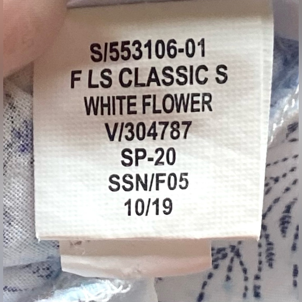 Old Navy Womens XXL Blue White Floral Button-Down Top Boho Cottagecore Classic - Picture 14 of 15
